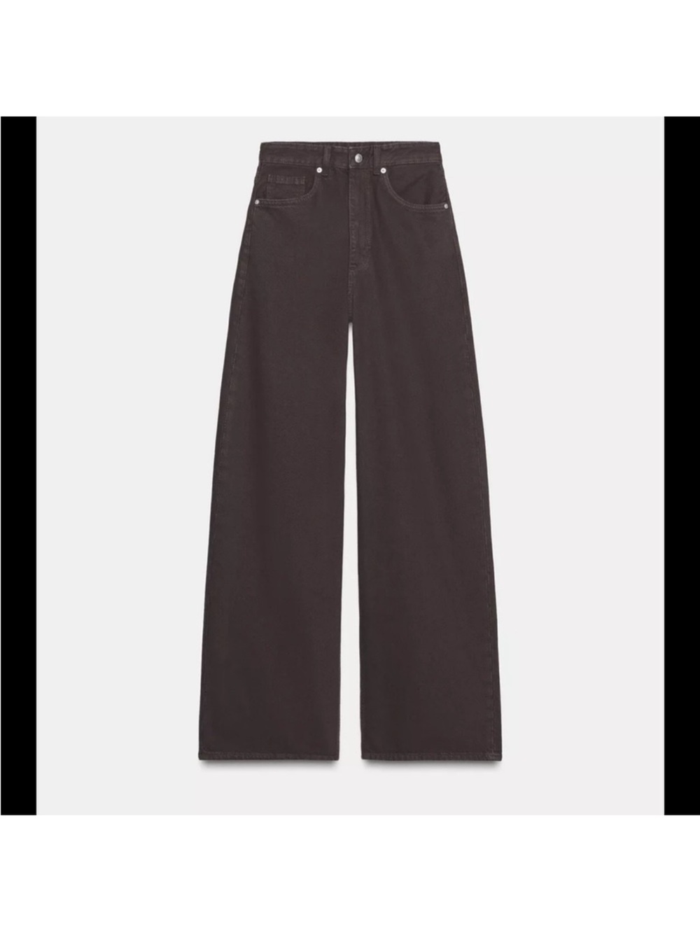 Zara Wide Leg High-Rise Jeans in Dark Brown NWT